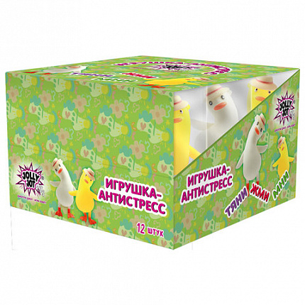 Игрушка-антистресс "СЧАСТЛИВЫЙ ГУСЬ", 13 см, ассорти 2 цвета, JOLLY JOT (ДЖОЛЛИ ДЖОТ), 665804