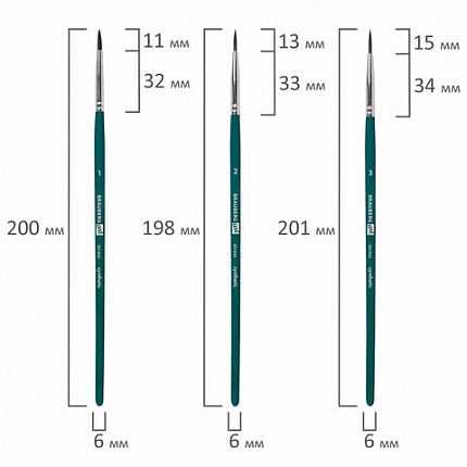 Кисти художественные набор 15 шт + мастихин в пенале, синие, синтетика, BRAUBERG ART