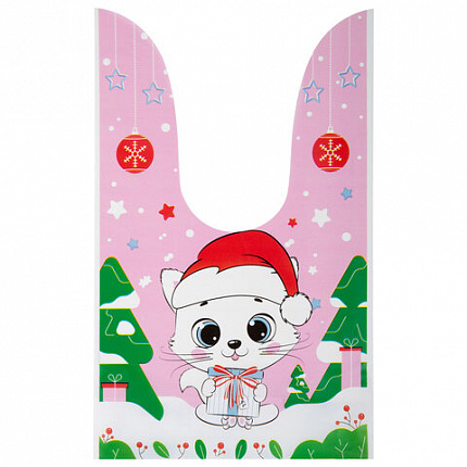 Пакетик подарочный НАБОР 35 штук, новогодний, 13,8х23 см, с зажимами, полиэтилен, ЗОЛОТАЯ СКАЗКА, 592423