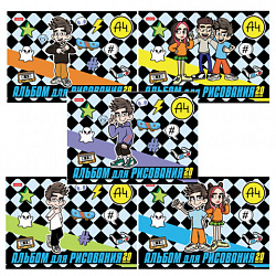 Альбом для рисования А4 20 л., скоба, обложка картон, HATBER, 205х290 мм, "Влад А4", 084854, 20А4В