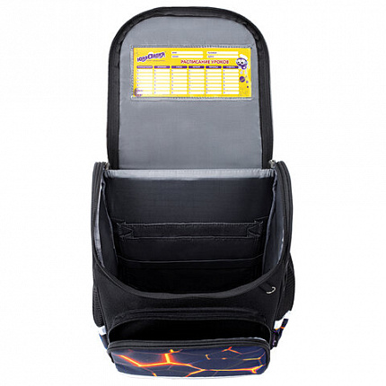 Ранец ЮНЛАНДИЯ WISE, 1 отделение, 3 кармана, устойчивое дно, Volcano split, 37х29х15 см, 273162