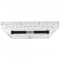 Линейка с роликом (рейсшина) 30 см, BRAUBERG, металлический ролик, коробка с подвесом, 210647