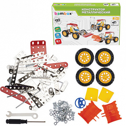 Конструктор металлический "Техника 3 в 1", с подвижными деталями, 122 элемента, BAMBOX (БАМБОКС), 666366
