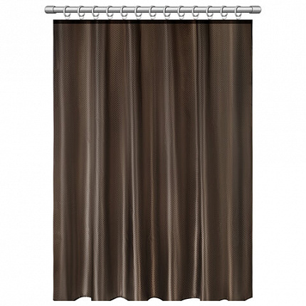 Шторка для ванной ПОЛИЭСТЕР, 180х180 см, кольца в комплекте, КОРИЧНЕВЫЙ БРИЛЛИАНТ, PRIMILA (ПРИМИЛА), 700091
