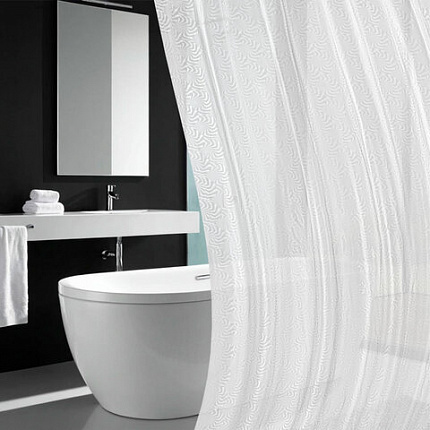 Шторка для ванной EVA, 180х180 см, кольца в комплекте, БЕЛАЯ ГОЛОГРАФИЯ, PRIMILA (ПРИМИЛА), 700102