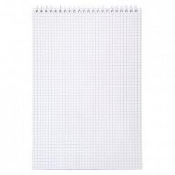 Блокнот БОЛЬШОЙ ФОРМАТ А4, 80 л., гребень, обложка пластик "VELVET", клетка, HATBER, черный, 081540, 80Б4В1гр_01601