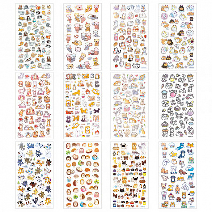 Наклейки бумажные 17,5х9,5 см, ассорти 12 видов, FUNSTER (ФАНСТЕР), 666676