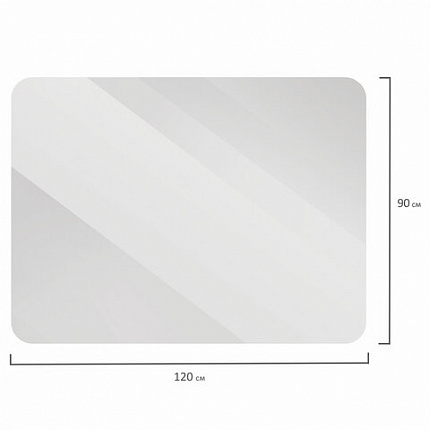 Коврик защитный напольный BRABIX, поликарбонат, 90х120 см, глянец, толщина 0,8 мм, рулон в коробе, 608711, 1008091200