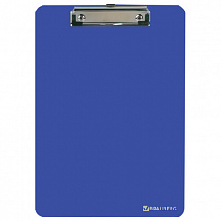 Доска-планшет BRAUBERG "SOLID" сверхпрочная с прижимом А4 (315х225 мм), пластик, 2 мм, СИНЯЯ, 226823