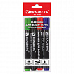 Маркеры для бумажного флипчарта BRAUBERG, НАБОР 4 ЦВЕТА, НЕПРОПИТЫВАЮЩИЕ, 2,5 мм, 151257