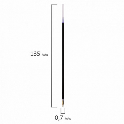 Стержень шариковый масляный BRAUBERG 135 мм, СИНИЙ, игольчатый узел 0,7 мм, линия письма 0,5 мм, 170401