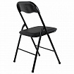 Стул складной BRABIX "Golf CF-007", черный каркас, кожзам черный, 531565