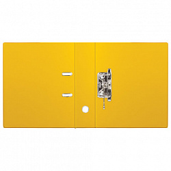 Папка-регистратор BRAUBERG с двухсторонним покрытием из ПВХ, 70 мм, желтая, 222650