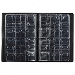 Альбом нумизмата для 96 монет, 125х175 мм, комбинированный, ПВХ, бордовый, STAFF, 238073