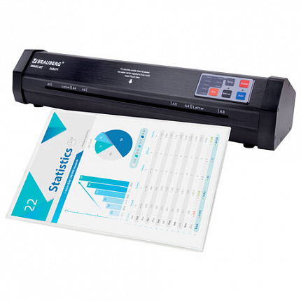 Умный ламинатор BRAUBERG SMART JET, формат А3, с функцией АВТОДЕТЕКЦИИ толщины пленки 60-250 мкм, быстрый нагрев 50 сек., 100 см/мин, 532271