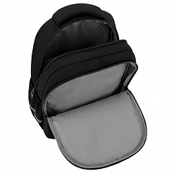 Рюкзак BRAUBERG STYLE, 2 отделения, 4 кармана, "Всем привет!", черный, 40х26х15 см, 274410
