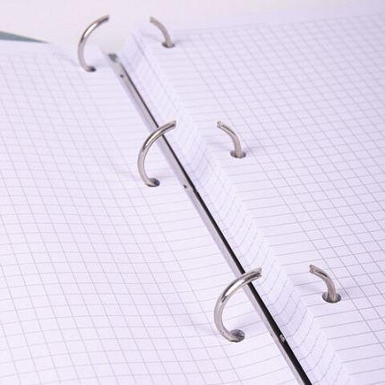 Тетрадь на кольцах БОЛЬШАЯ А4 (240х310 мм), 120 листов, под кожу, клетка, BRAUBERG "Joy", фиолетовый/светло-фиолетовый, 404506