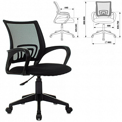 Кресло BRABIX "Fly MG-396", с подлокотниками, сетка, черное, 532083