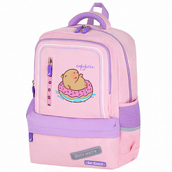 Рюкзак BRAUBERG STAR, 1 отделение, 5 карманов, "Capybara", розовый, 40x29x13 см, 272062