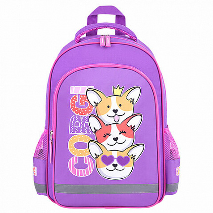 Рюкзак ПИФАГОР SCHOOL, 1 отделение, 3 кармана, "Королевские корги", 38x28х14 см, 272085