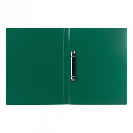 Папка на 2 кольцах STAFF, 21 мм, зеленая, до 170 листов, 0,5 мм, 225719