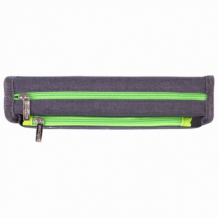 Пенал ЮНЛАНДИЯ, 2 отделения, полиэстер, "Cosmonaut", серый, 21х6х9 см, 270275