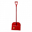 Лопата снеговая 44х38 см "ПОЛИКАРБОНАТ" ГРАНДМАСТЕР, ПРОЧНАЯ, алюминиевый черенок с V-ручкой 130 см, цвет красный, 606625