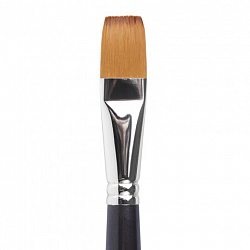 Кисть художественная профессиональная BRAUBERG ART CLASSIC, синтетика мягкая под колонок, плоская, № 20, короткая ручка, 200705