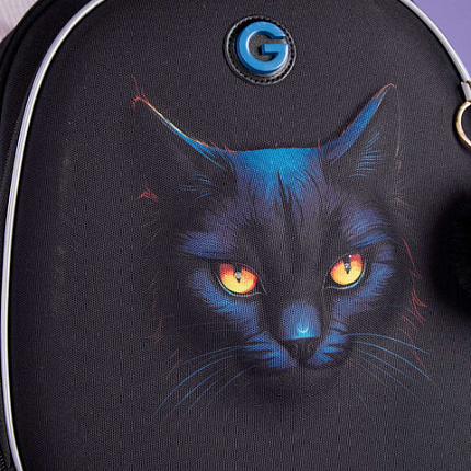 Ранец GRIZZLY анатомическая спинка, c брелоком, для девочек, "I'M HERE", 36х28х20 см, RAz-586-6/1