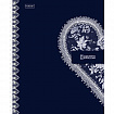 Тетрадь А5, 96 л., HATBER, гребень, клетка, Soft-touch ламинация, "Кружево" (микс в спайке), 096293, 96Т5лВ1гр