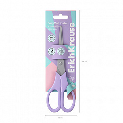Ножницы ERICH KRAUSE "EasyCut Pastel" 170 мм, цвет ассорти, в картонной упаковке с европодвесом, 60875