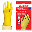 Перчатки МНОГОРАЗОВЫЕ латексные LAIMA "ПРЕМИУМ", х/б напыление, СВЕРХПЛОТНЫЕ, размер 9-10, XL (очень большой), желтые, вес 70 г, 600781