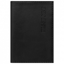 Обложка для паспорта натуральная кожа галант, "PASSPORT", черная, BRAUBERG, 237179