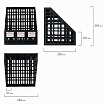 Лоток вертикальный для бумаг BRAUBERG "MAXI Plus", 240 мм, 6 отделений, сетчатый, сборный, черный, 237015
