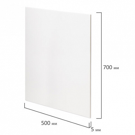 Пенокартон матовый, 50х70 см, толщина 5 мм, белый, КОМПЛЕКТ 5 листов, BRAUBERG, 112471