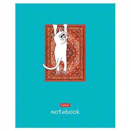 Тетрадь А5 48 л., HATBER скоба, клетка, обложка картон, "На ковре" (микс в спайке), 088375, 48Т5В1