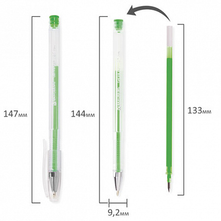Ручки гелевые BRAUBERG "Jet", НАБОР 6 ЦВЕТОВ, узел 0,7 мм, линия письма 0,5 мм, 141037