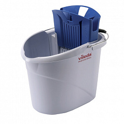 Швабра с отжимом и ведром 10 л, КОМПЛЕКТ с ЧЕРЕНКОМ, салфетки, перчатки, СпидМини VILEDA, 161099
