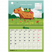 Календарь-планер настенный перекидной на 2026 г., BRAUBERG, 12 листов, 29,5х21,3 см, "Капибара", 116953