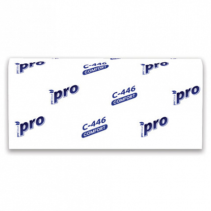 Полотенца бумажные 200 шт, PROtissue (H2) PREMIUM, 1-сл, белые, КОМПЛЕКТ 28 пач,24х21,5, Z-слож,С446
