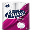 Бумага туалетная быт., спайка 4 шт., 4-слойная (4х14,8 м), PAPIA DELUXE/ELITE, белая, 50202822/502040