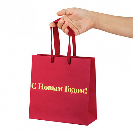 Пакет подарочный НАБОР 3 шт., новогодний, 20х8х20 см, "Business X-Mas Kraft", ЗОЛОТАЯ СКАЗКА, 592425