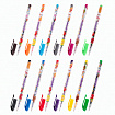 Ручки гелевые ЮНЛАНДИЯ, НАБОР 12 ЦВЕТОВ, корпус с печатью, узел 0,5 мм, линия письма 0,35 мм, 142800