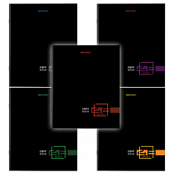 Тетрадь А5 48 л. BRAUBERG скоба, линия, обложка картон, "Dark" (микс в спайке), 404383
