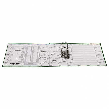 Папка-регистратор ОФИСМАГ с арочным механизмом, покрытие из ПВХ, 75 мм, зеленая, 225751