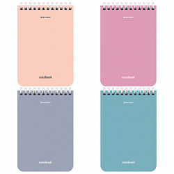 Блокнот МАЛЫЙ ФОРМАТ А6 108х145мм, 40 л., гребень, картон, клетка, BRAUBERG, КС МОРАНДИ, 118554