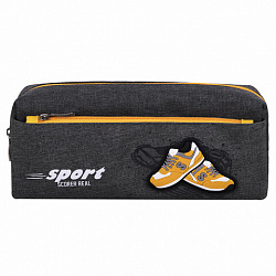 Пенал мягкий BRAUBERG, 2 отделения, полиэстер, "Sport scorer", серый, 20х9х6 см, 271575