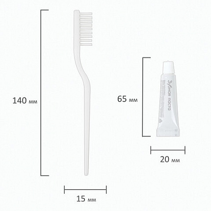 Зубной набор КОМПЛЕКТ 200 шт., HOTEL (зубная щётка + зубная паста 5 г), картон, 4634