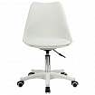 Кресло стул BRABIX "Eames MG-310 PL", пластик белый, экокожа белая, 532926