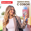 Обложка для паспорта натуральная кожа флоттер, принт "Девушка", цвет пудрово-розовый, BRAUBERG, 238868